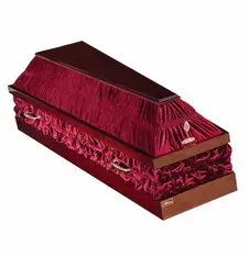 Элитный Гроб обтянутый тканью бордового цвета